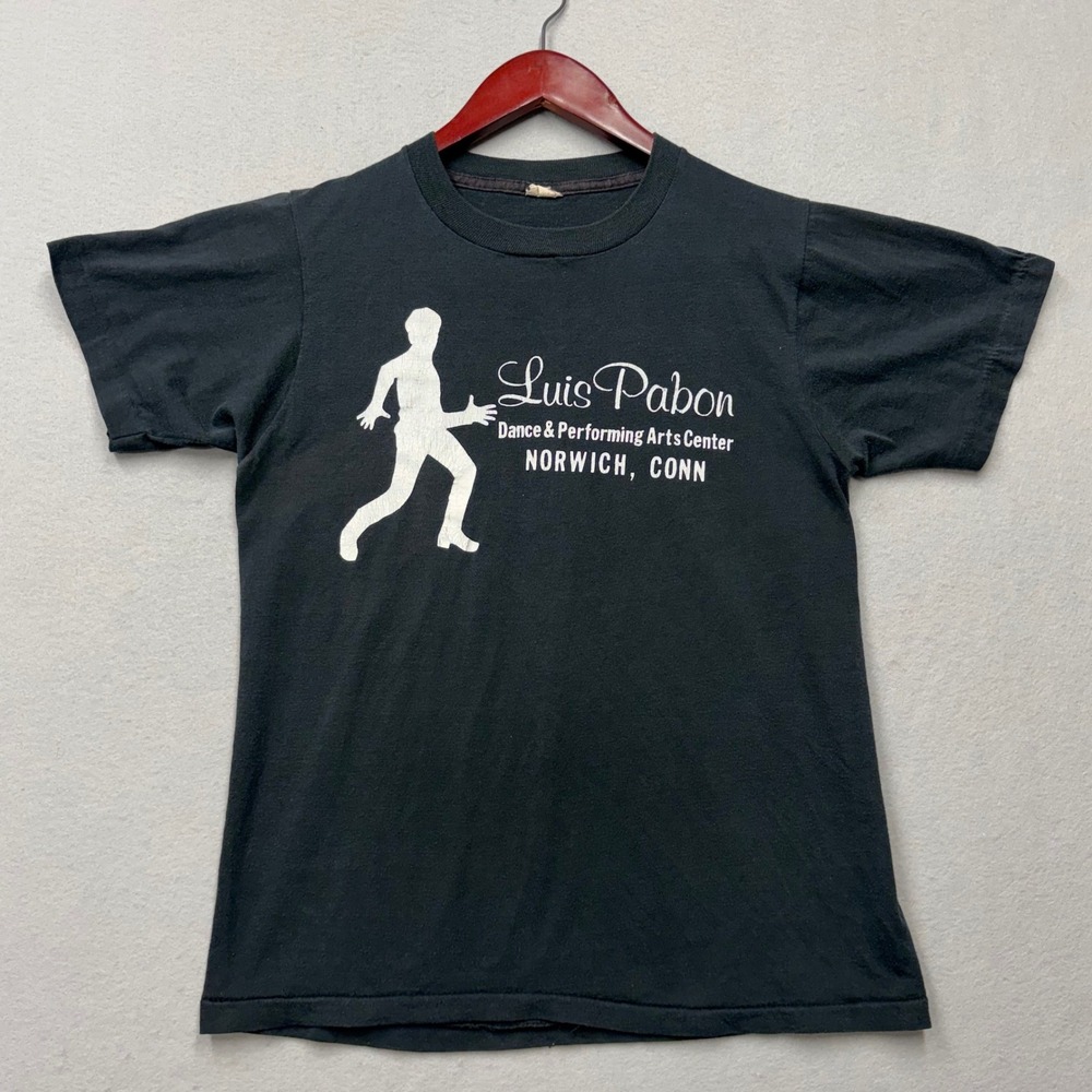 Screen Stars T-Shirt Mens Small Black Luis Pabon Dance Center Vintage 80s USA